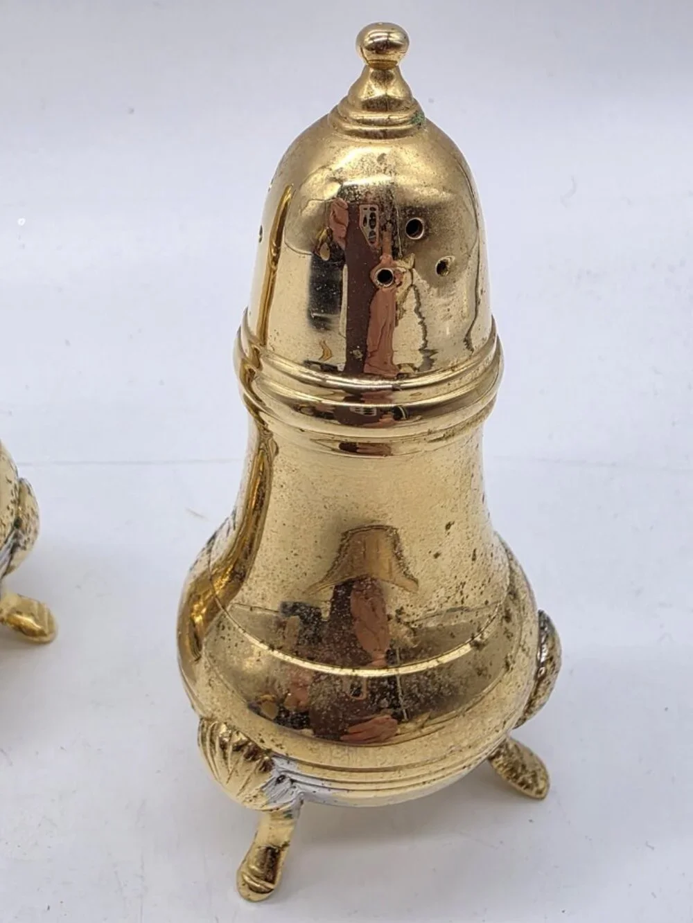 Electroplated 24K Gold Salt & Pepper Shakers Elegant Wedding Holiday Vintage